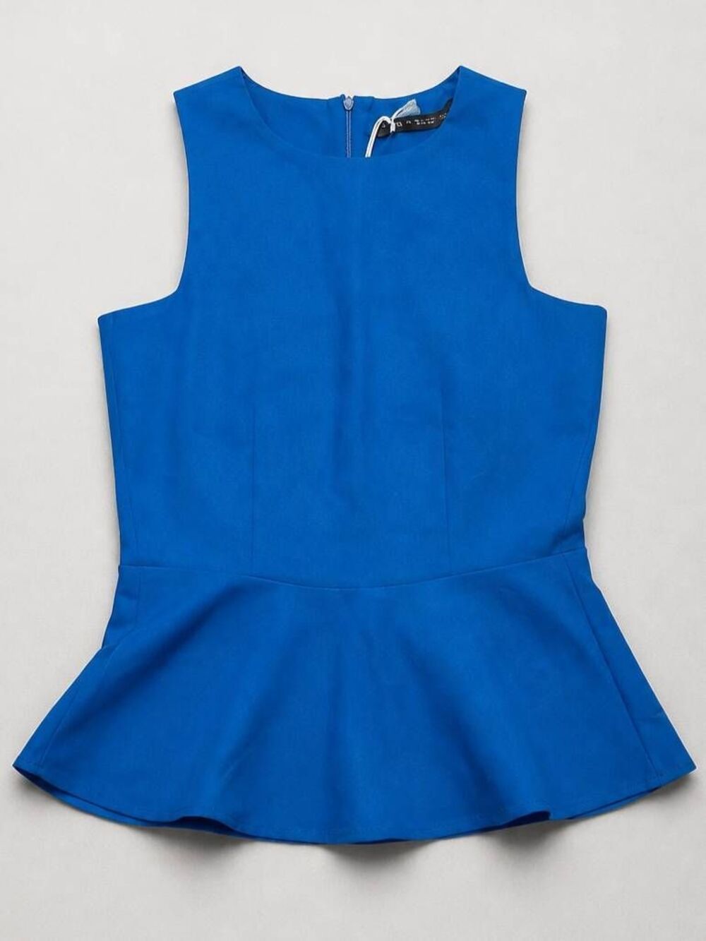 🔺️NWT Zara Blue Peplum Sleeveless Top XSmall